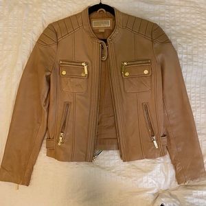 Michael Kors leather moto jacket